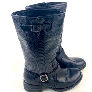 7 For All Mankind Black Leather Boots